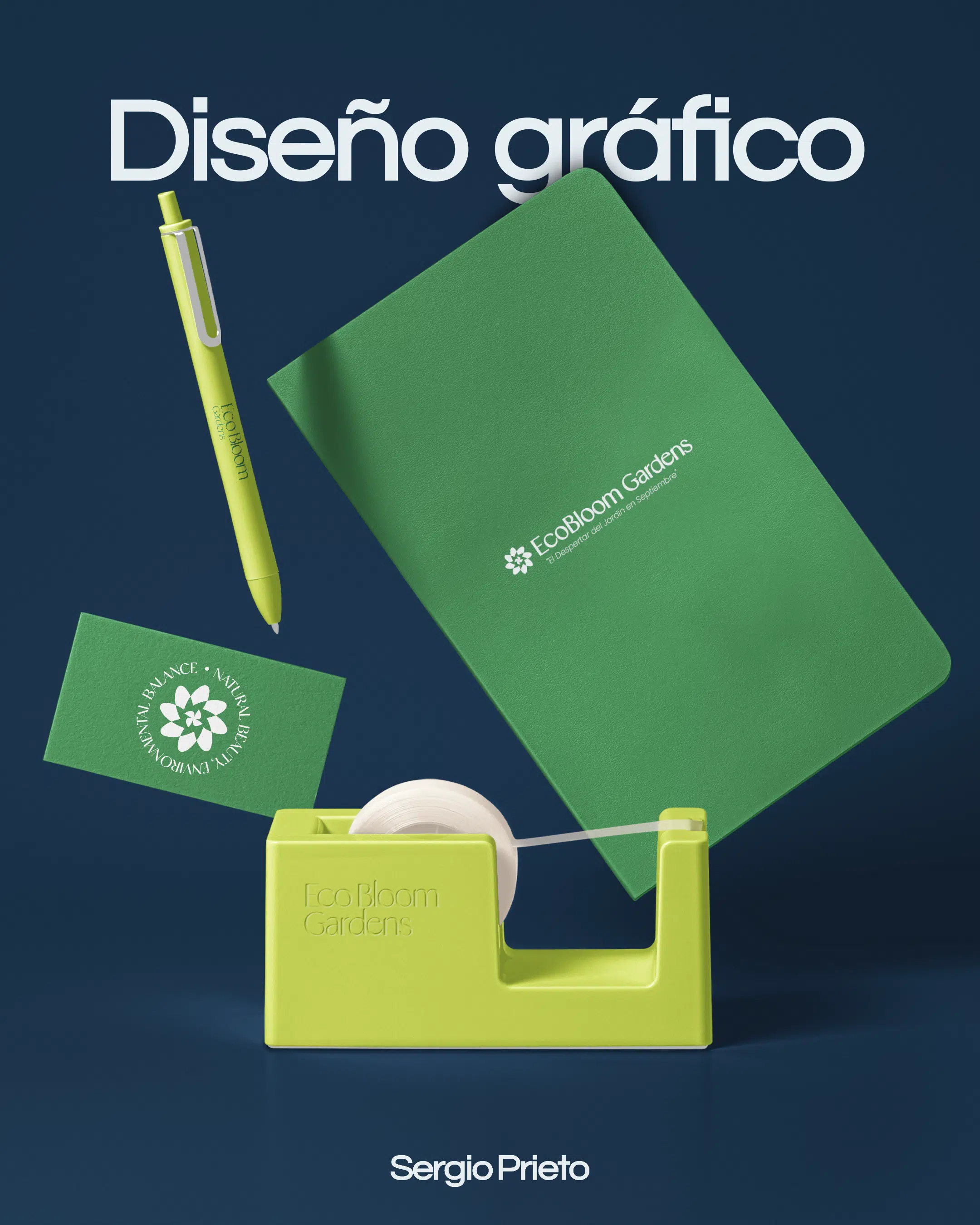 Ejemplos de diseño gráfico incluyendo piezas publicitarias y creativas